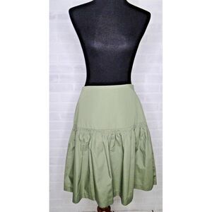 Vintage Y2k Spiegel Fit To Flair Short Skirt Size 10 Olive Green Seamed 90s